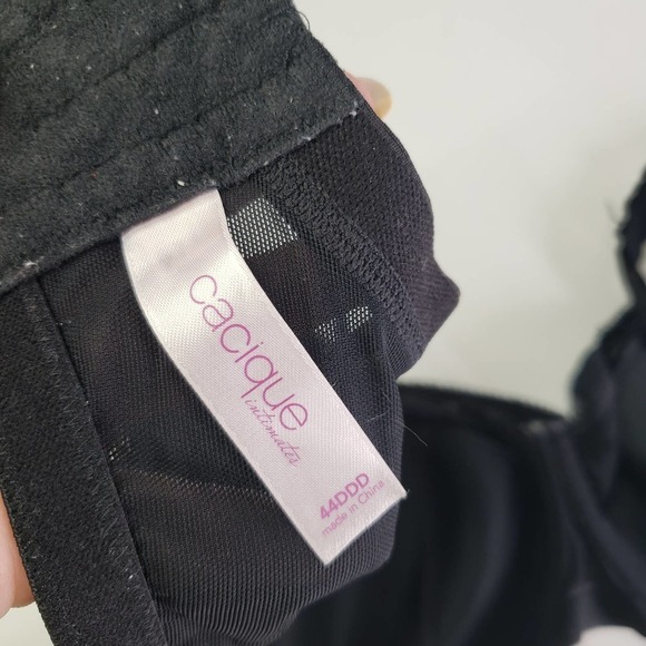 Cacique Floral Underwire Bra 44DDD Black‎ Pink Purple Lace - Picture 8 of 9